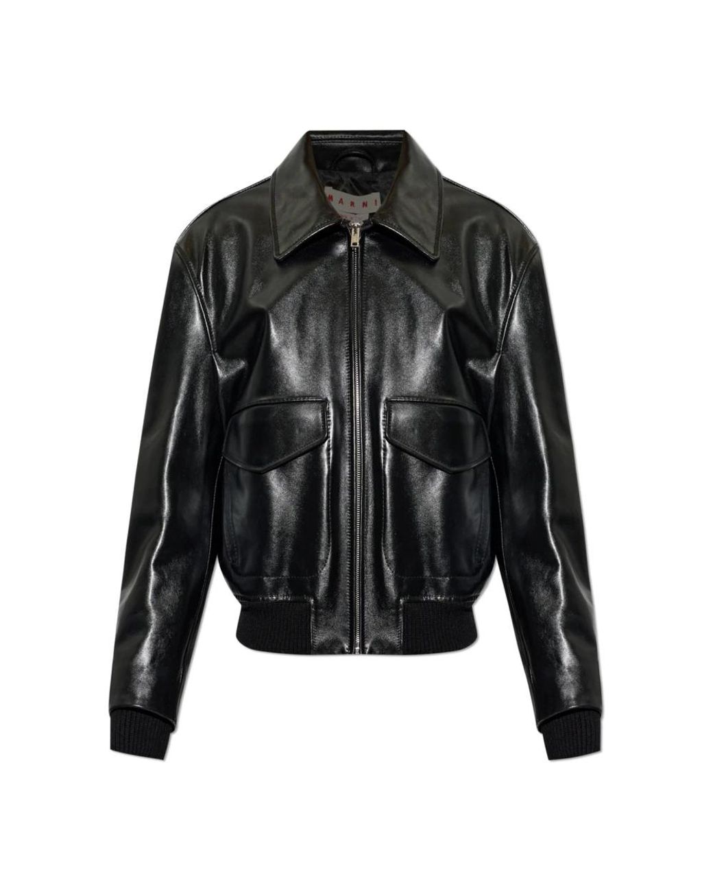 Marni Leather Jacket in Black für Herren