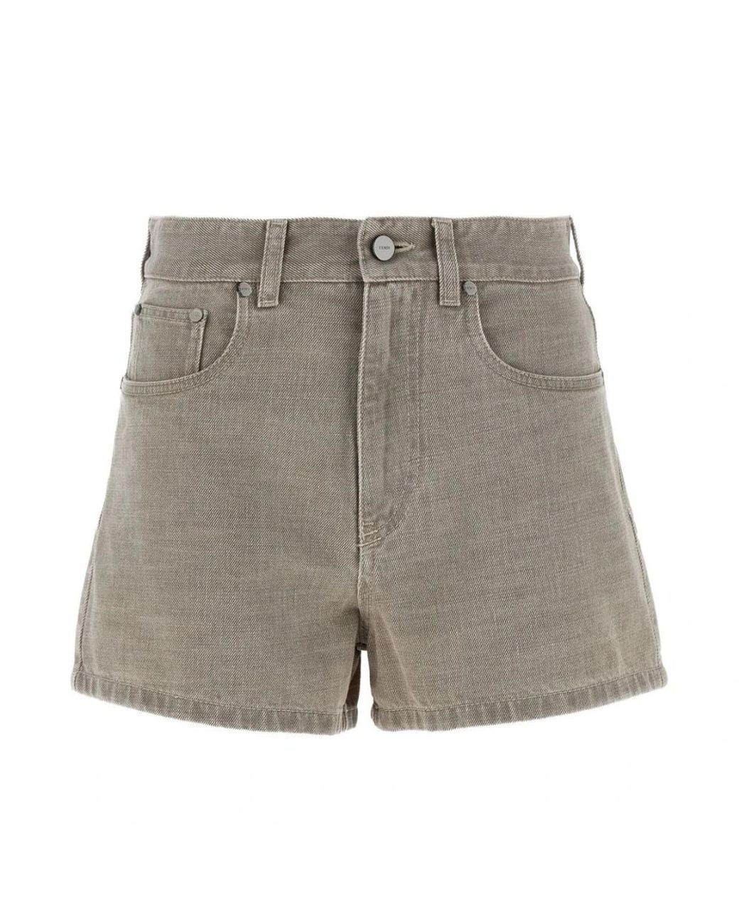 Fendi Gray Denim Shorts