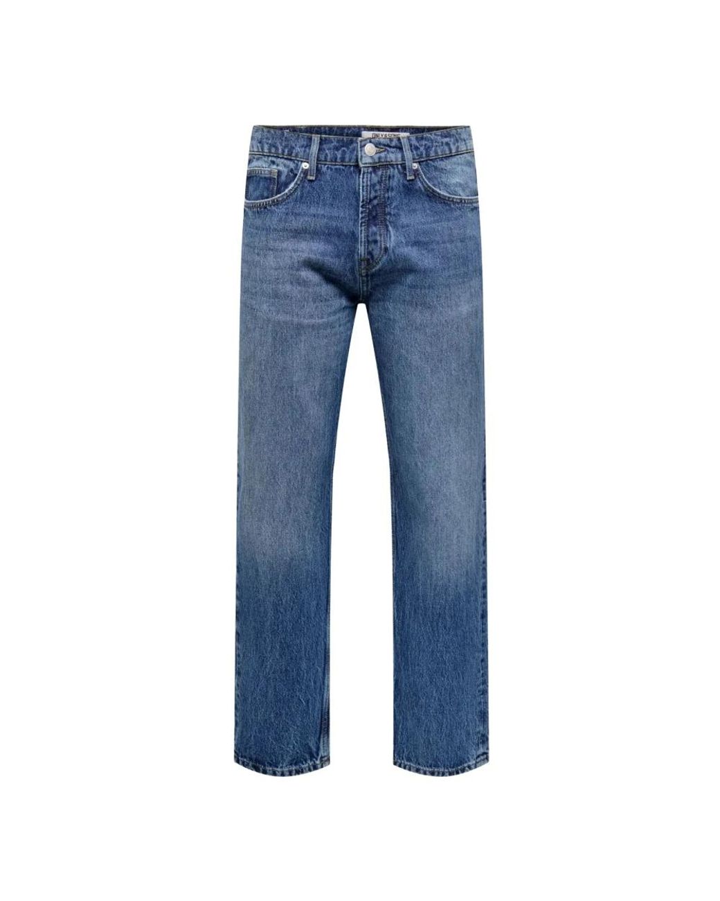 Only & Sons Blue Straight Fit Jeans for men