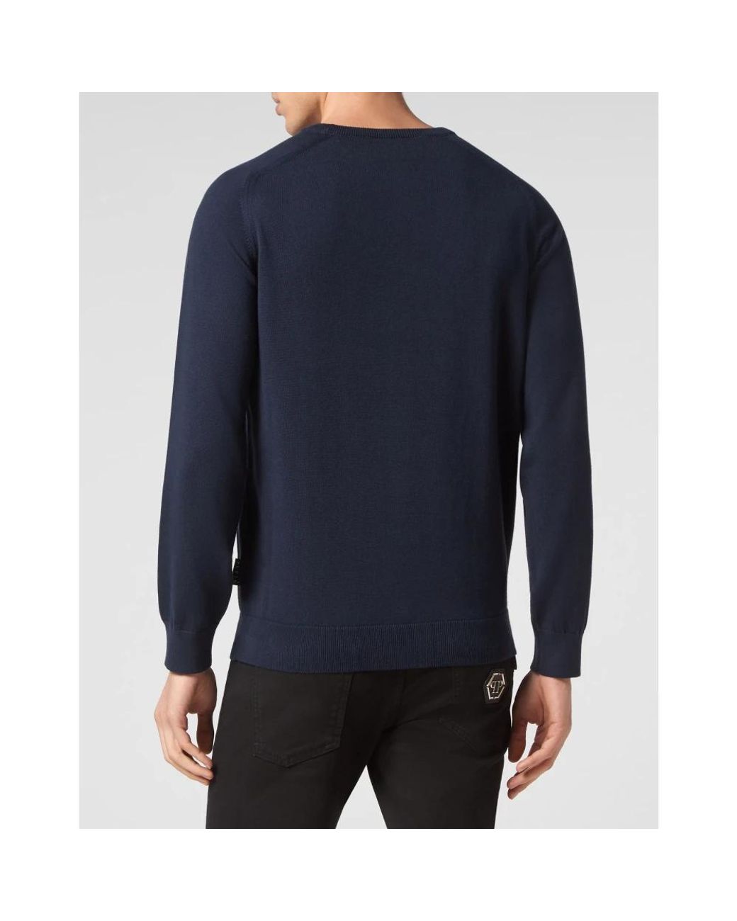 Philipp Plein Pullover Round Neck Ls in Blue für Herren