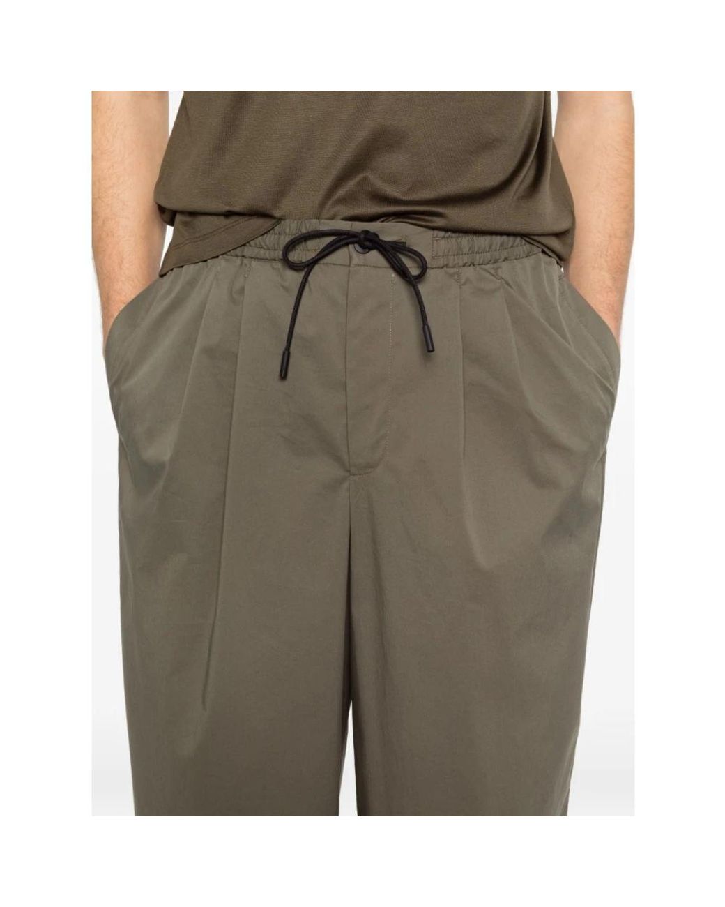 PT Torino Green Cropped Trousers for men