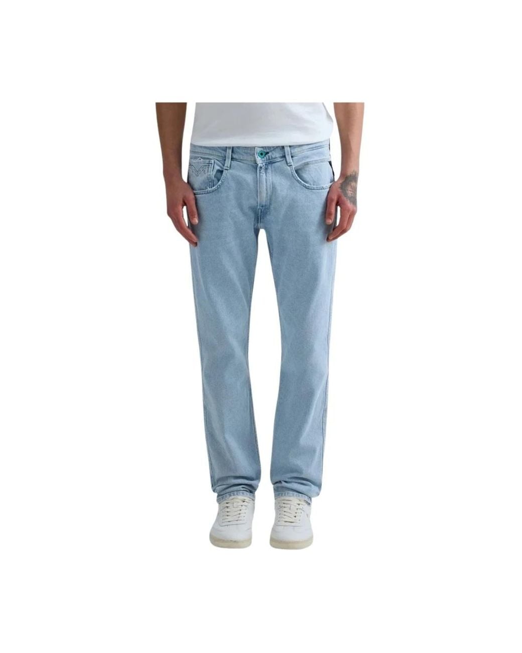 Replay Blue Straight Fit Jeans for men