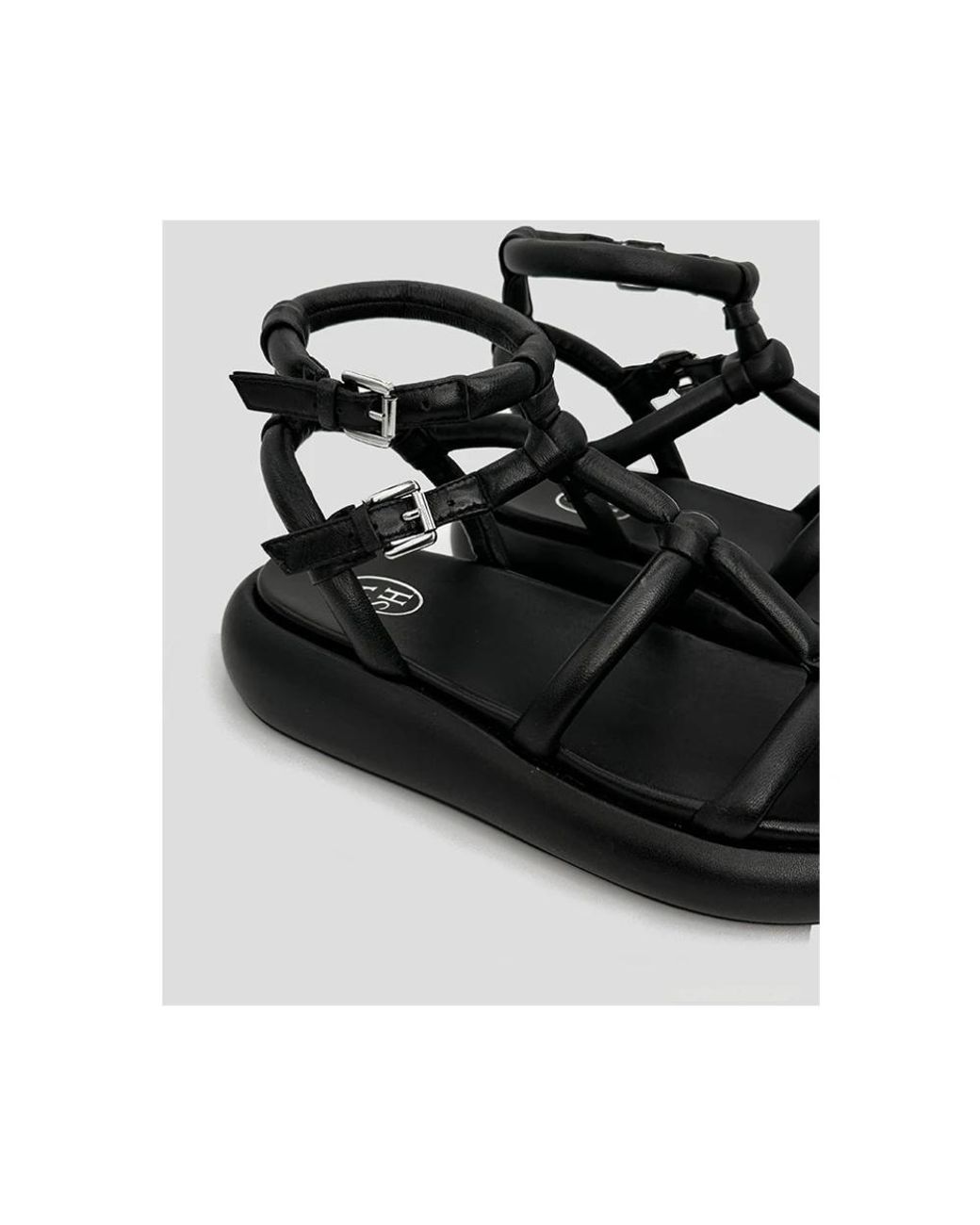 Ash Black Flat Sandals