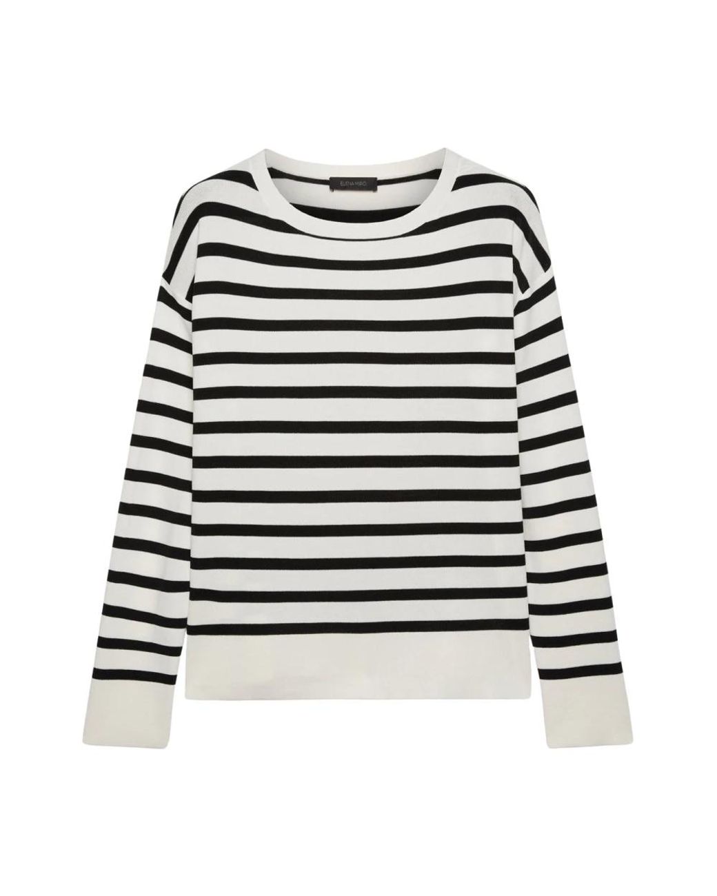 Elena Miro Bootnek Viscose Top in het Black