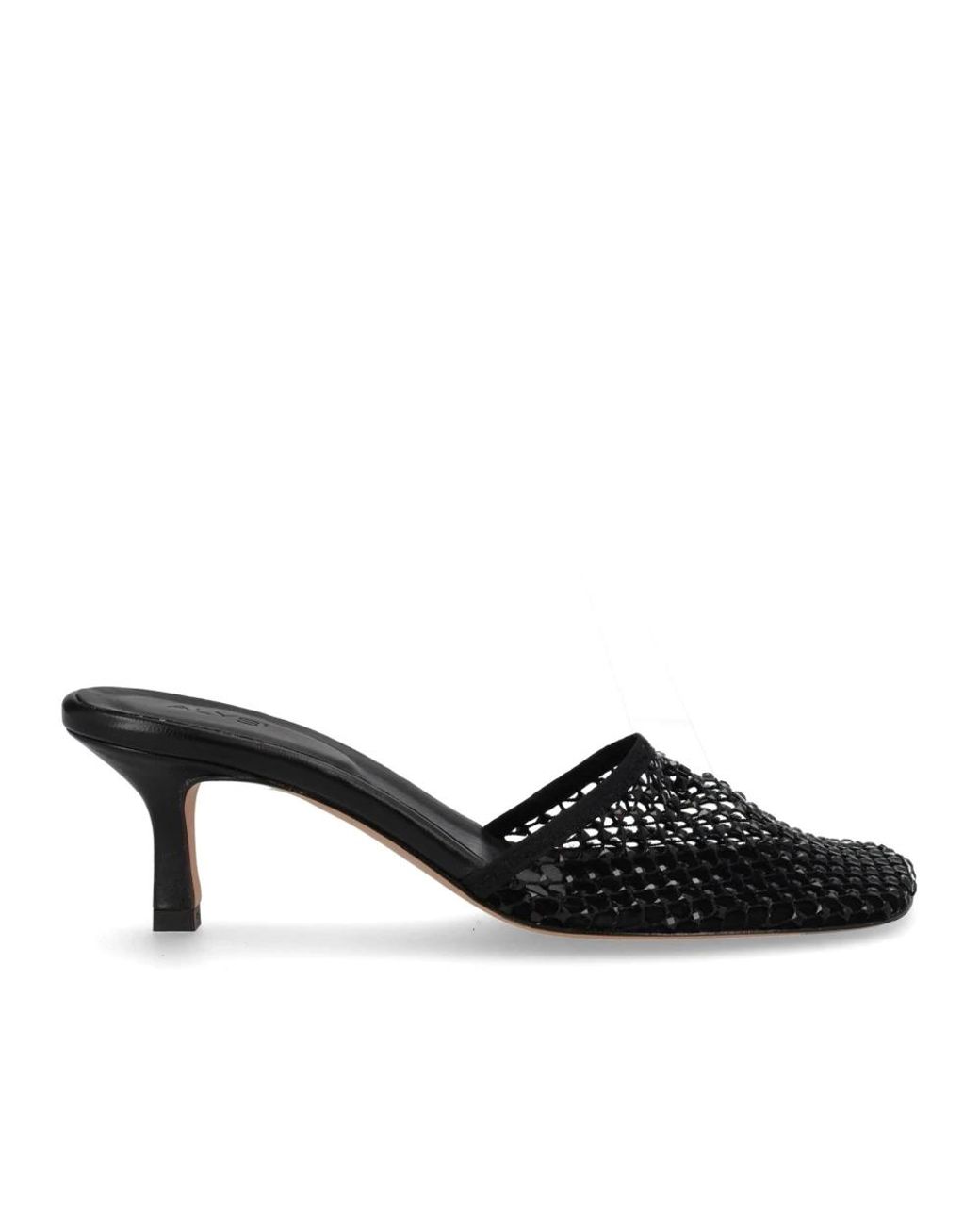 Alysi Black Heeled Mules