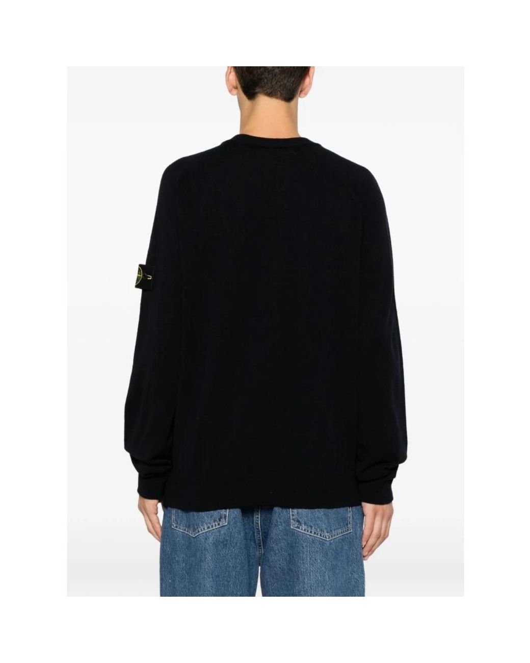 Stone Island Black Round-Neck Knitwear for men
