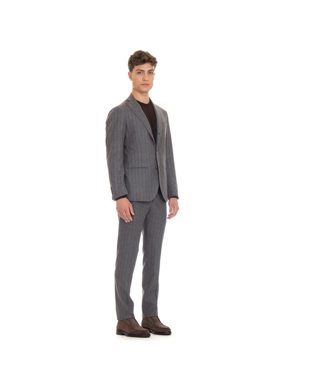 Single Breasted Suits Barba Napoli de hombre de color Gray