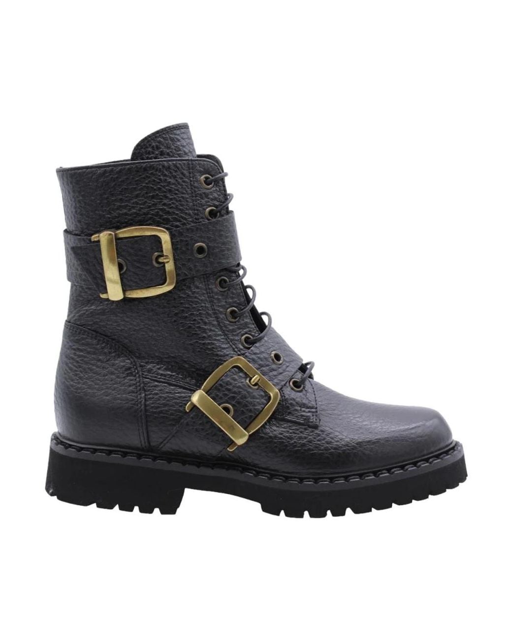 Laura Bellariva Black Lace-Up Boots