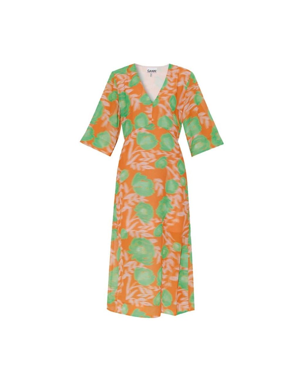 Ganni Yellow Midi Dresses