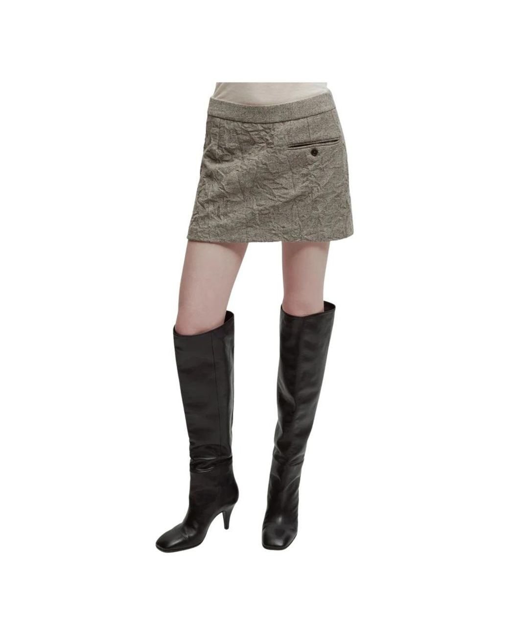 Erika Cavallini Semi Couture Gray Short Skirts
