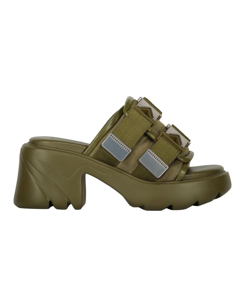 Bottega Veneta Green Heeled Mules