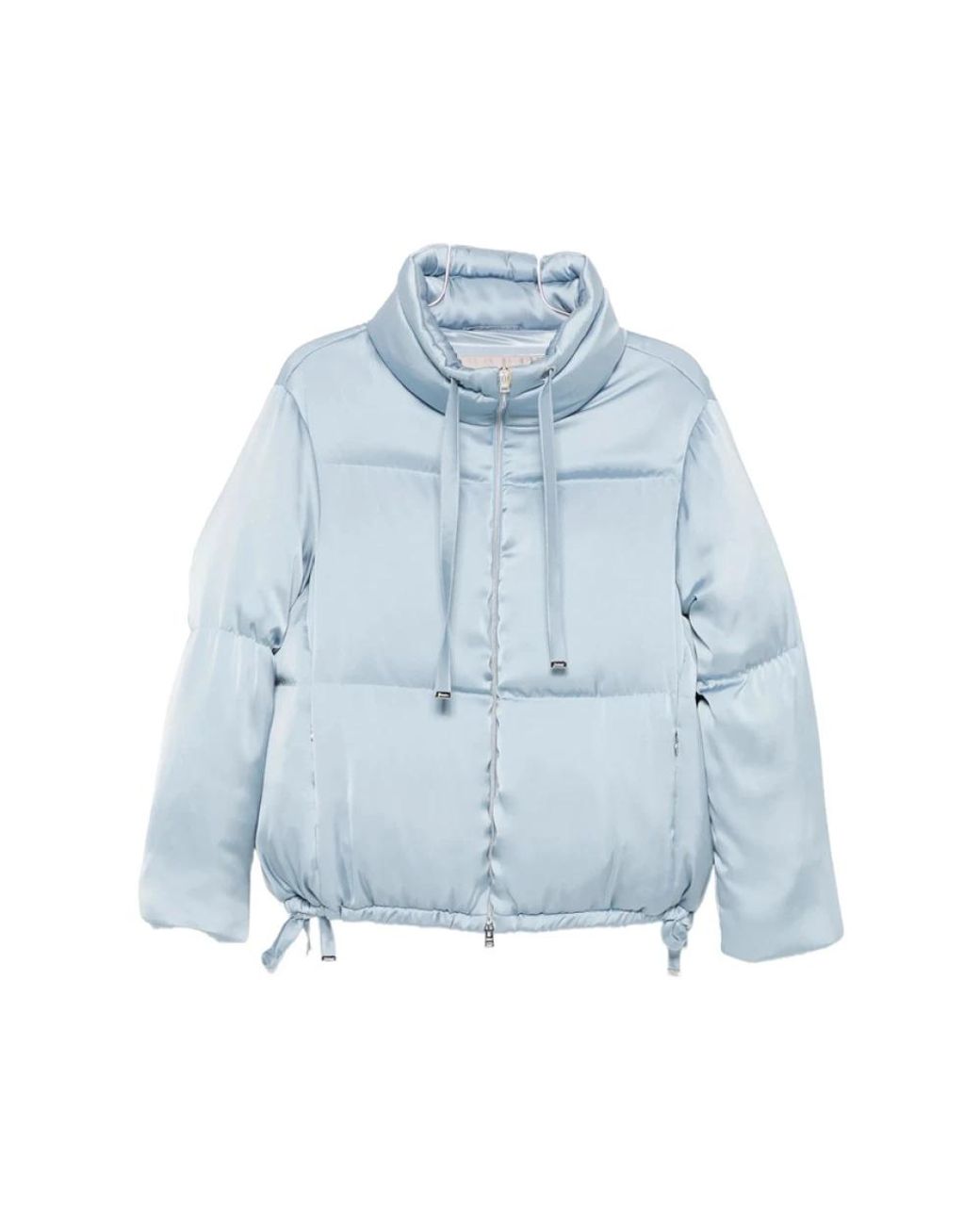 Herno Jassen ,Blauw ,Leer Satin Finish Padded Jacket in het Blue