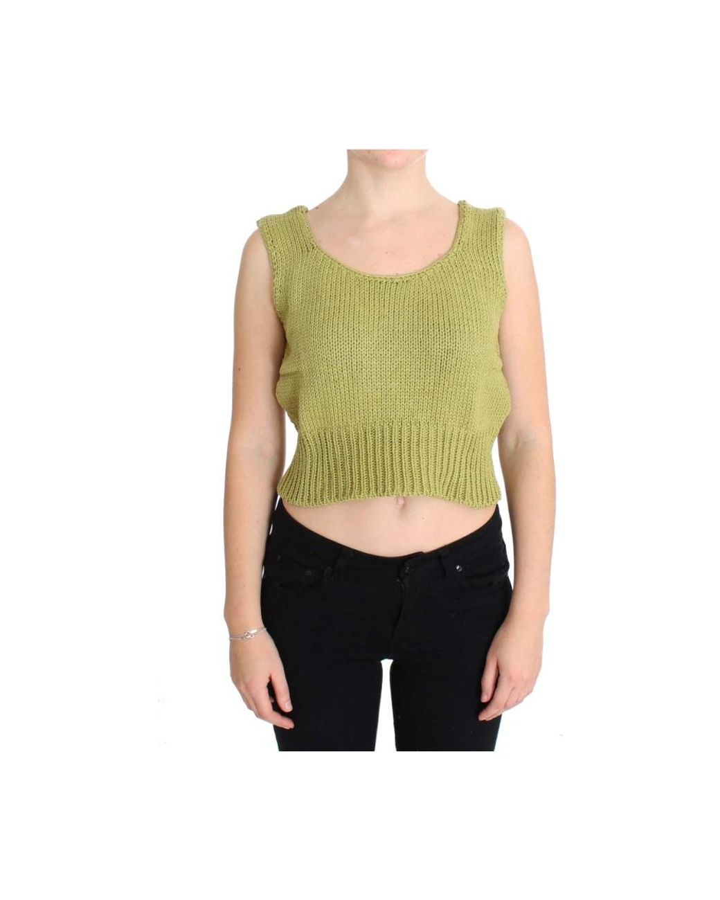 Pink Memories Green Round-Neck Knitwear