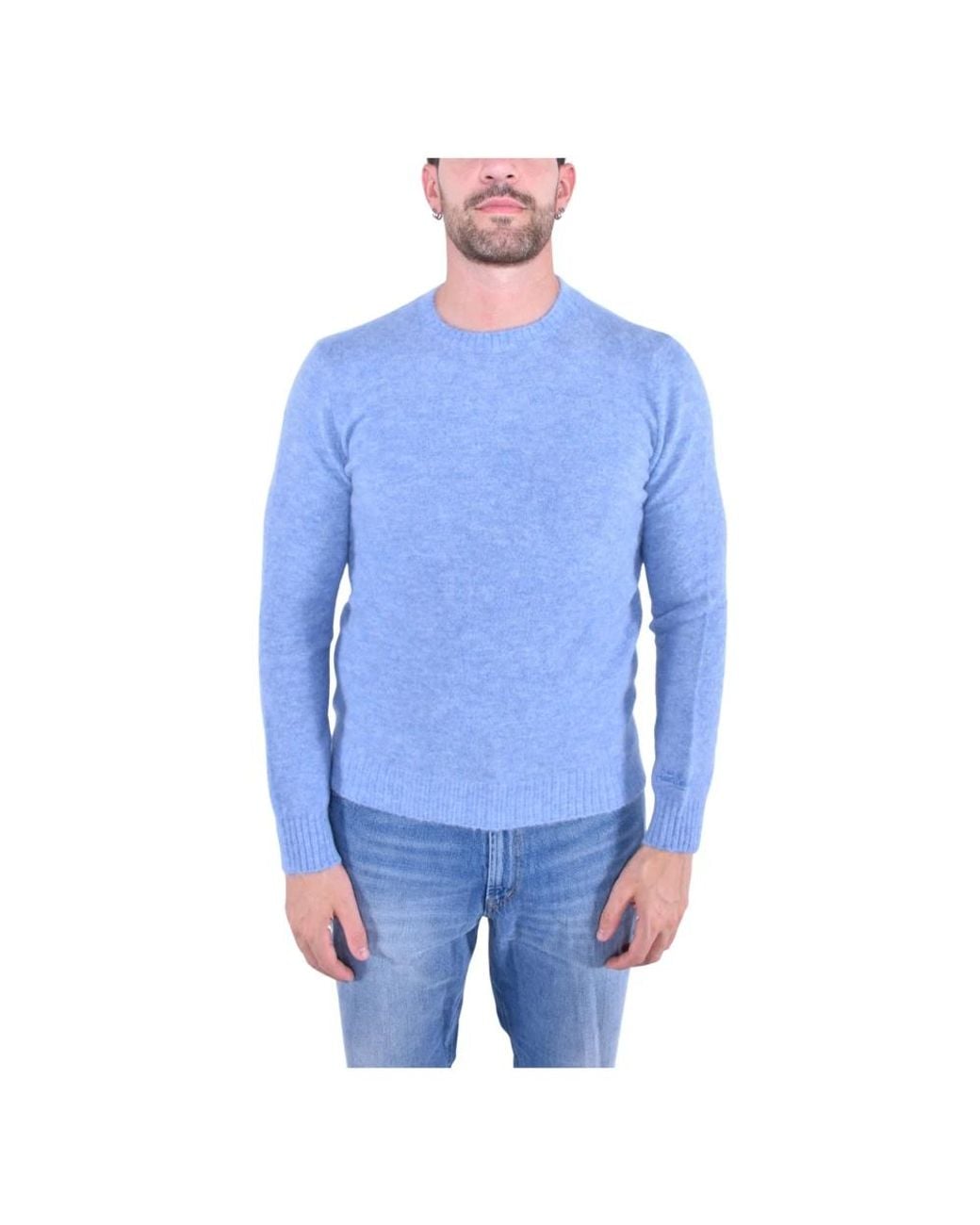 Mc2 Saint Barth Blue Round-Neck Knitwear for men