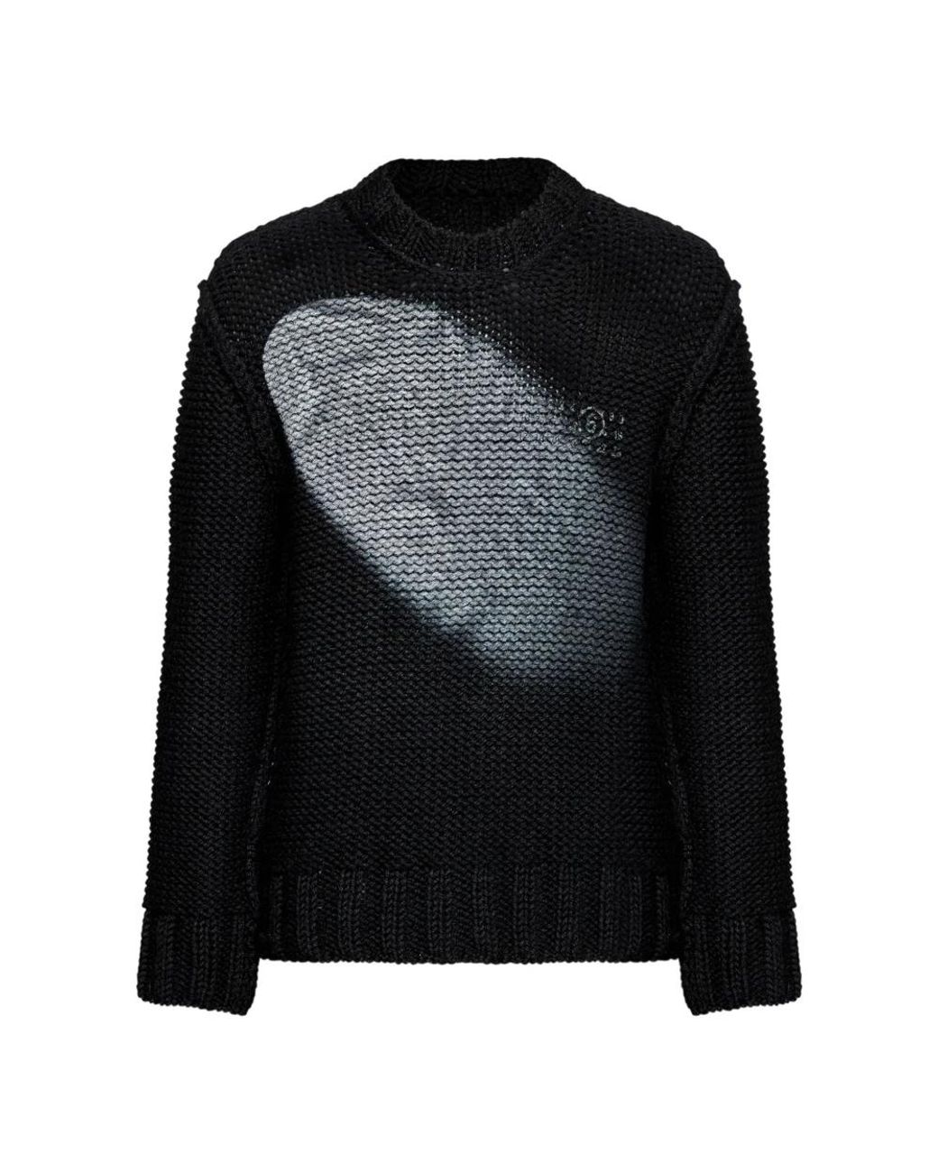 MM6 by Maison Margiela Black Round-Neck Knitwear for men
