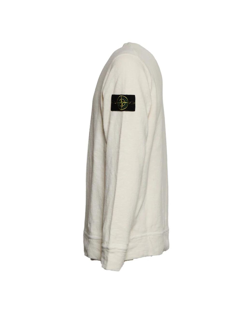 Stone Island White Round-Neck Knitwear for men