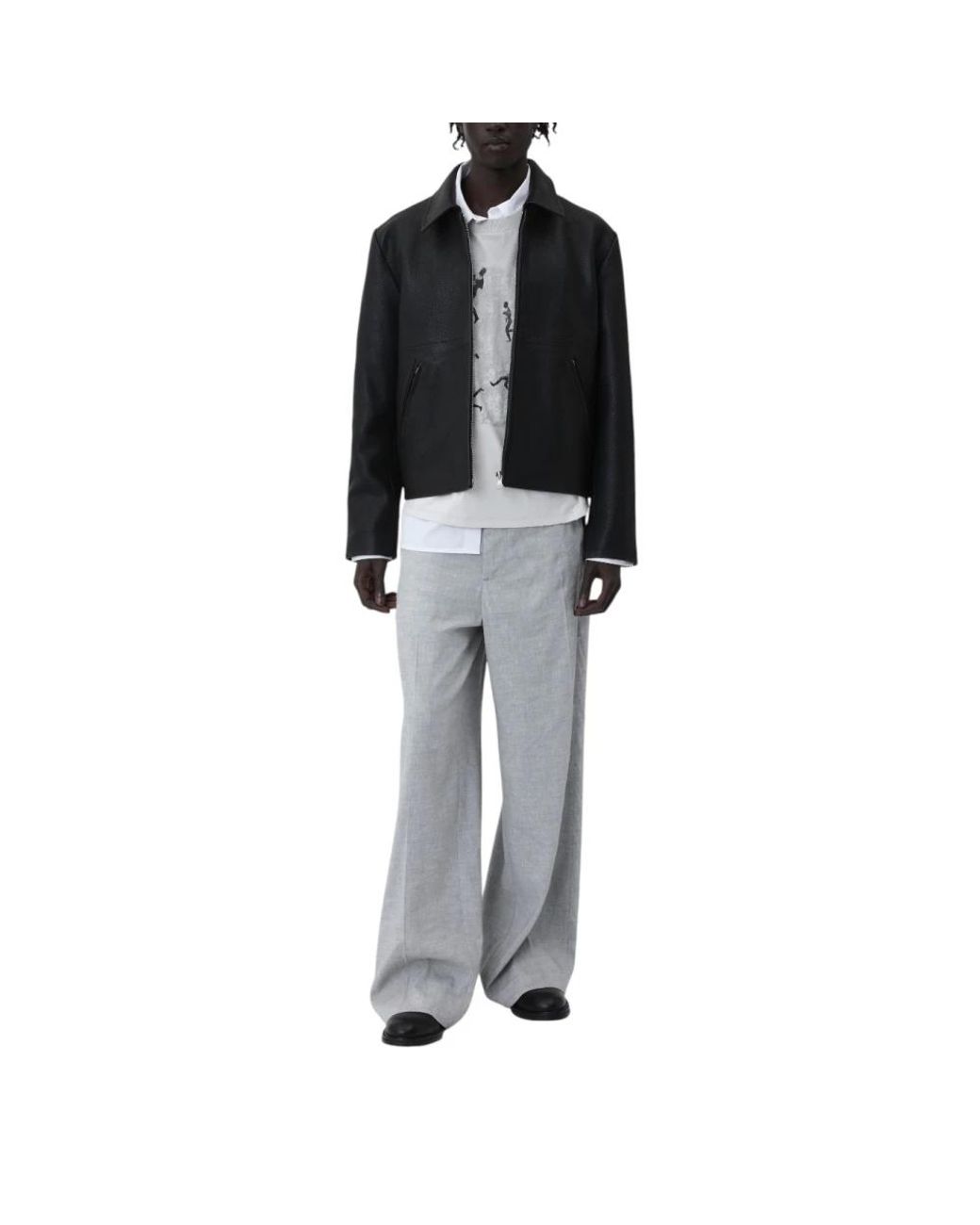 Won Hundred Gray Wide Trousers for men