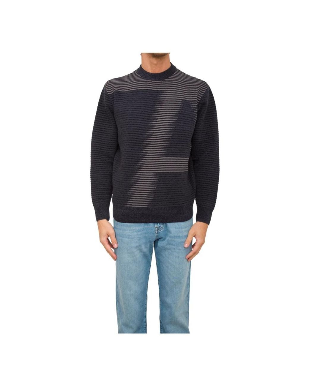 ARMANI EXCHANGE Blue Round-Neck Knitwear for men