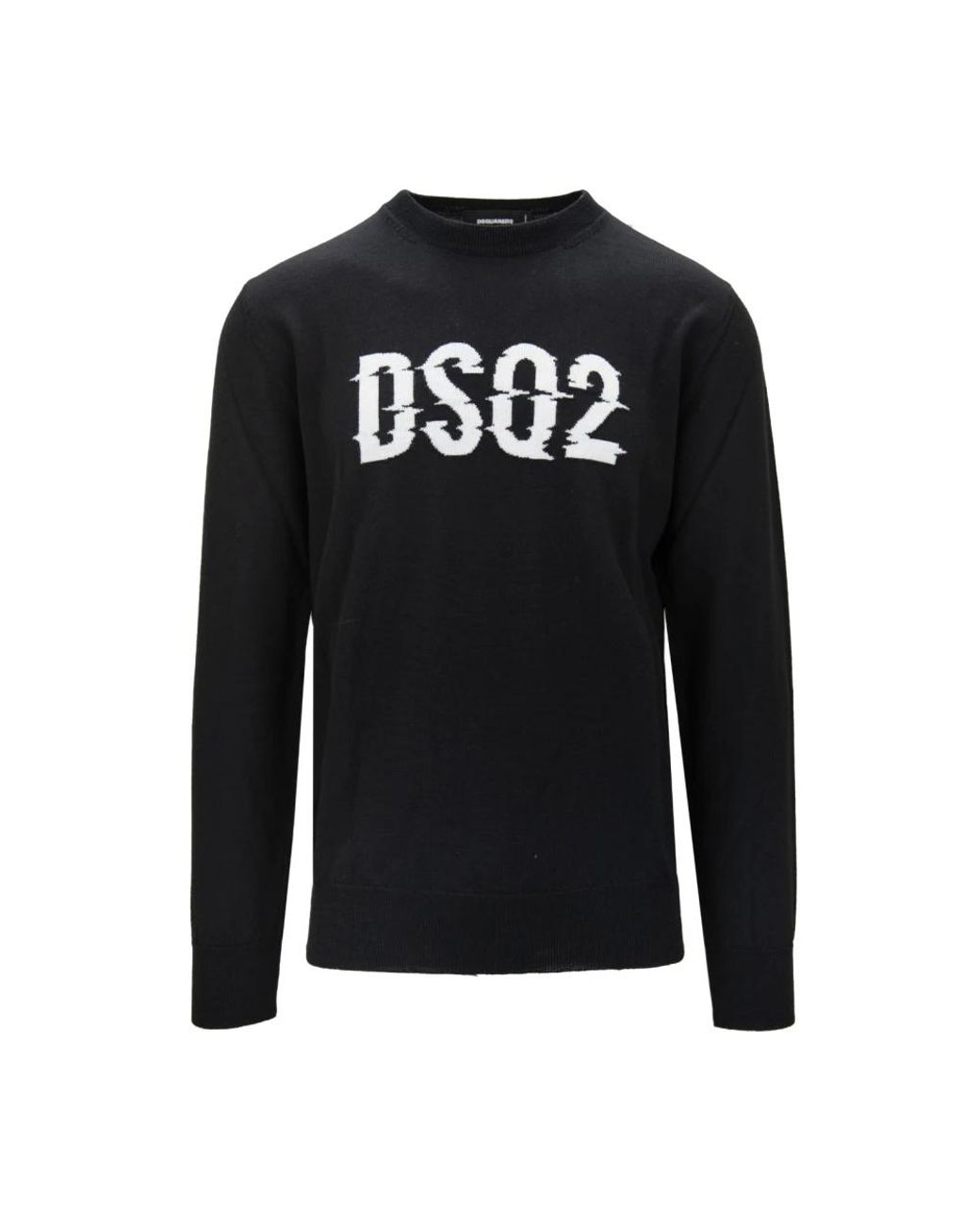 DSquared² Black Round-Neck Knitwear for men