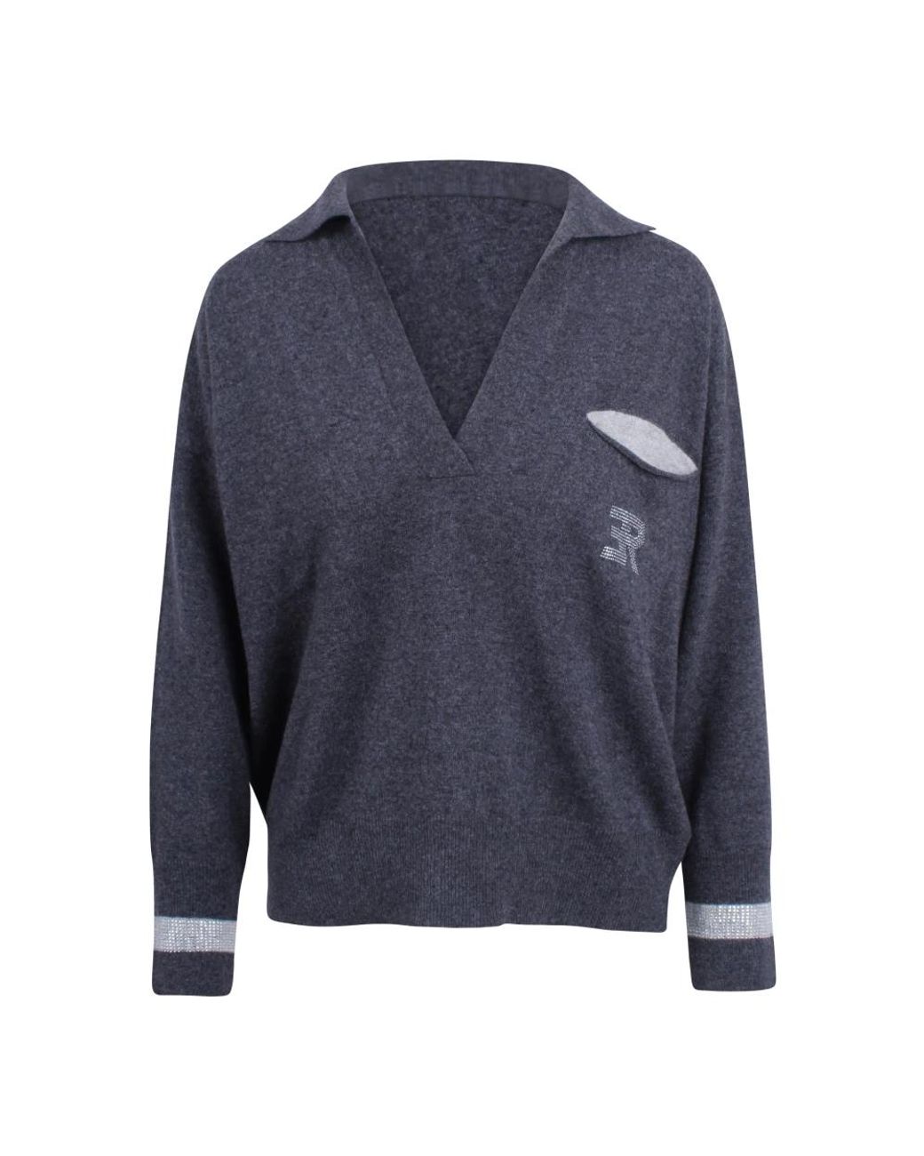 Ermanno Scervino Blue V-Neck Knitwear