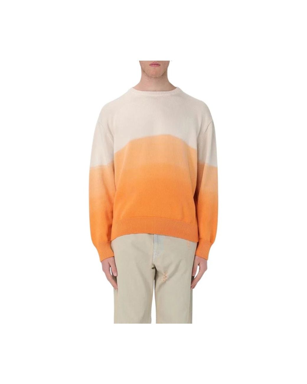 MSGM Truien & Vesten ,Veelkleurig ,Katoen -Oranje Katoenen Trui in het Orange voor heren
