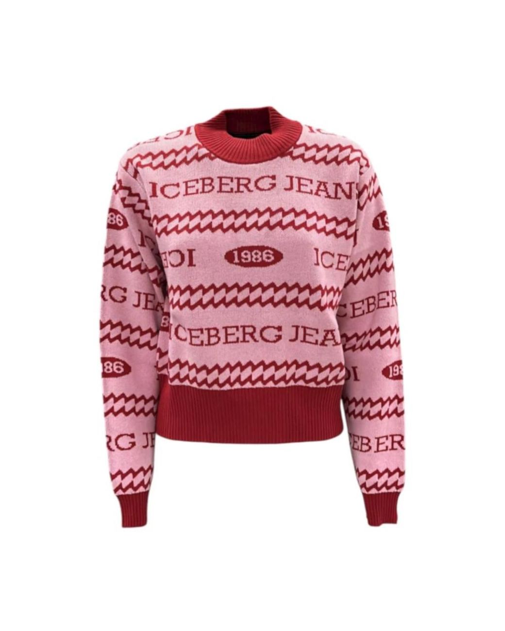 Iceberg Red Round-Neck Knitwear