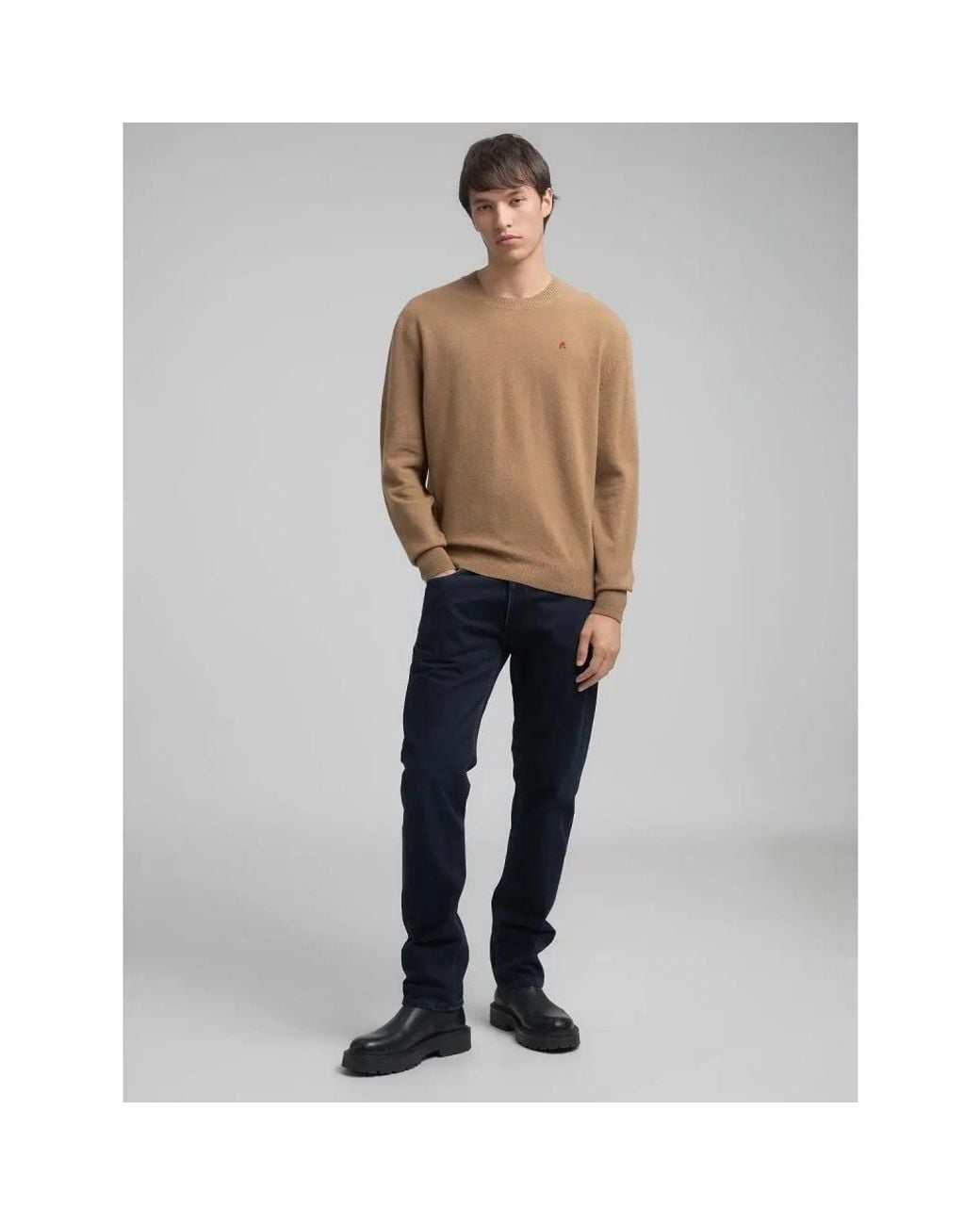 Replay Natural Round-Neck Knitwear for men