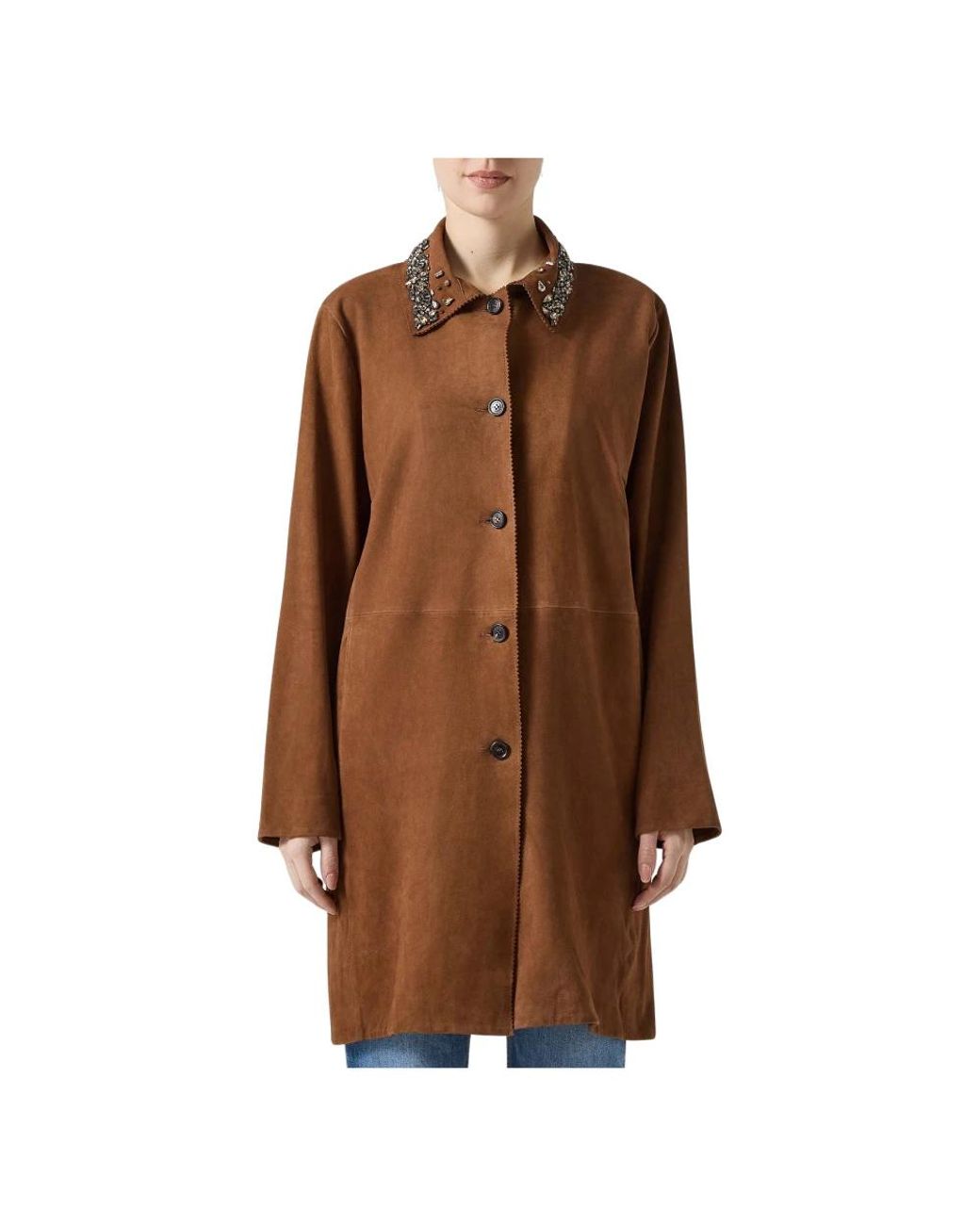 Ermanno Scervino Brown Single-Breasted Coats