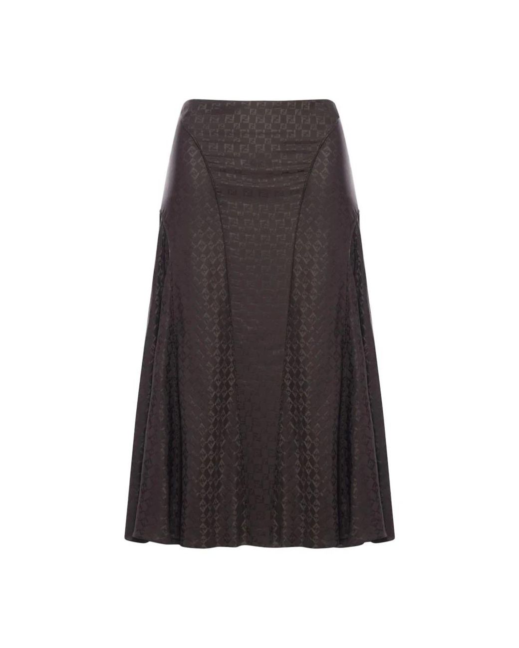 Fendi Ff Monogram Midi Rok in het Brown