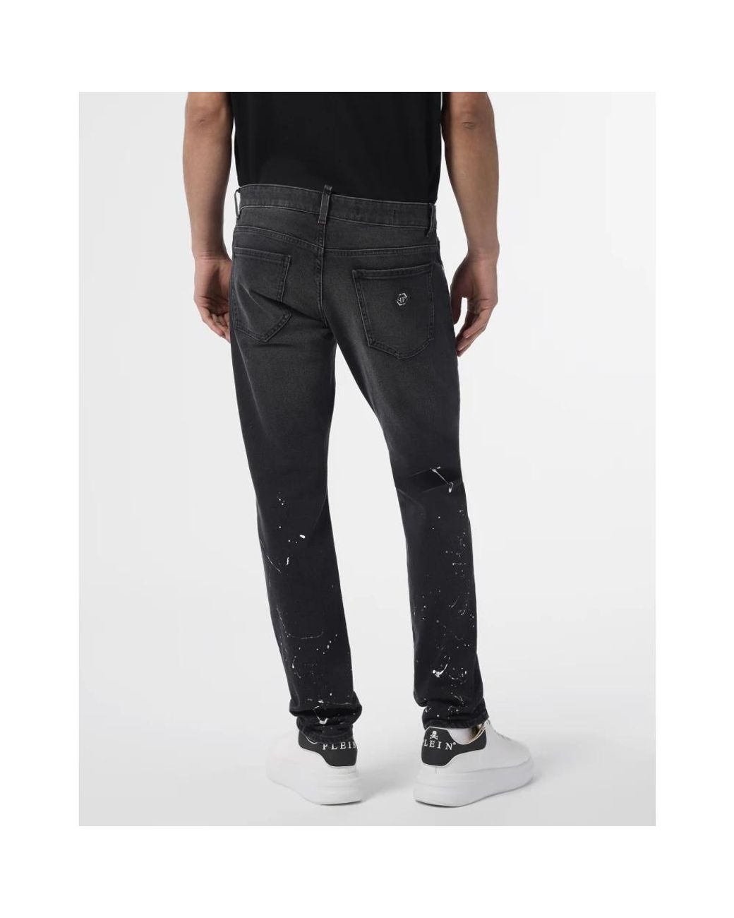Philipp Plein Black Slim Fit Jeans for men
