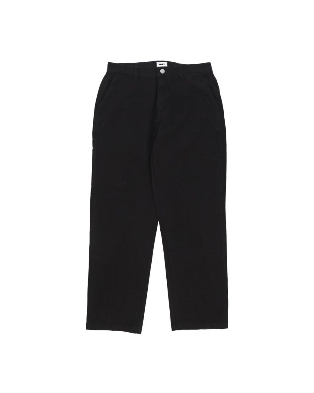 Obey Black Straight Trousers for men