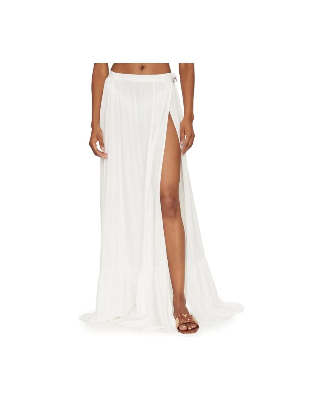 Guess Wikkelrok Maxi in het White