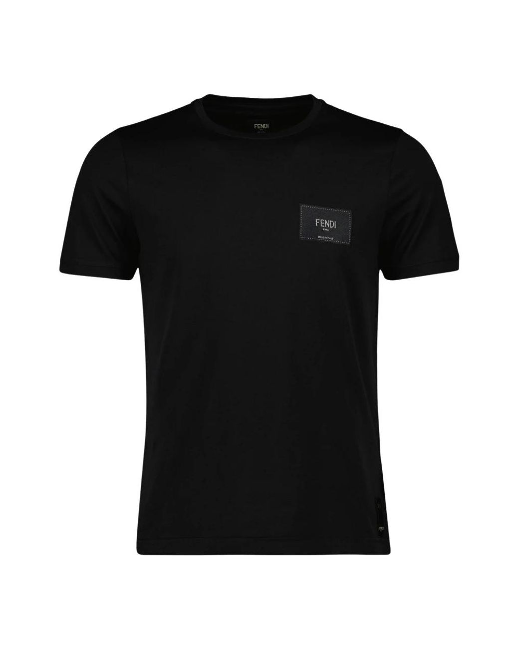 Fendi Tops ,Zwart ,Katoen Roma Collection Zwart Katoenen T-Shirt in het Black voor heren