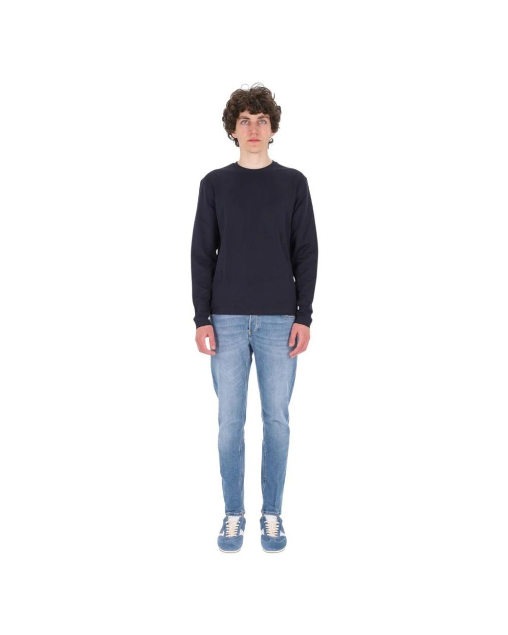 Long Sleeve Tops Herno de hombre de color Blue