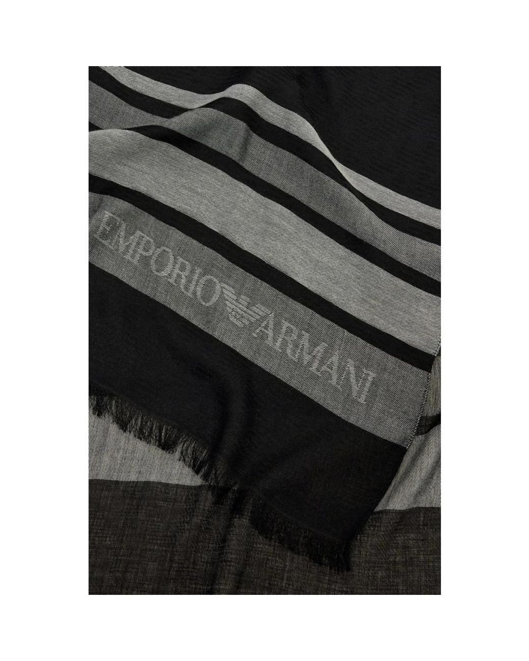 Emporio Armani Black Winter Scarves for men