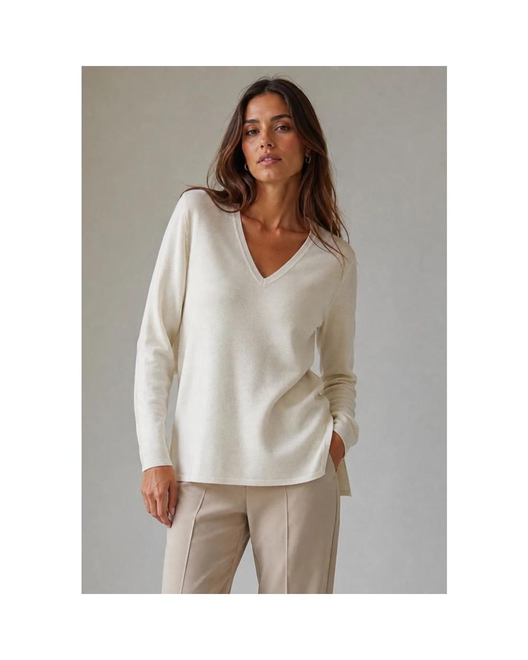 Max Mara White V-Neck Knitwear