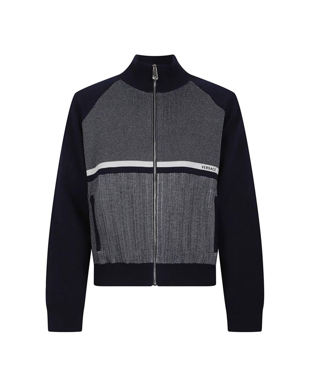 Versace Blue Zip-Throughs for men