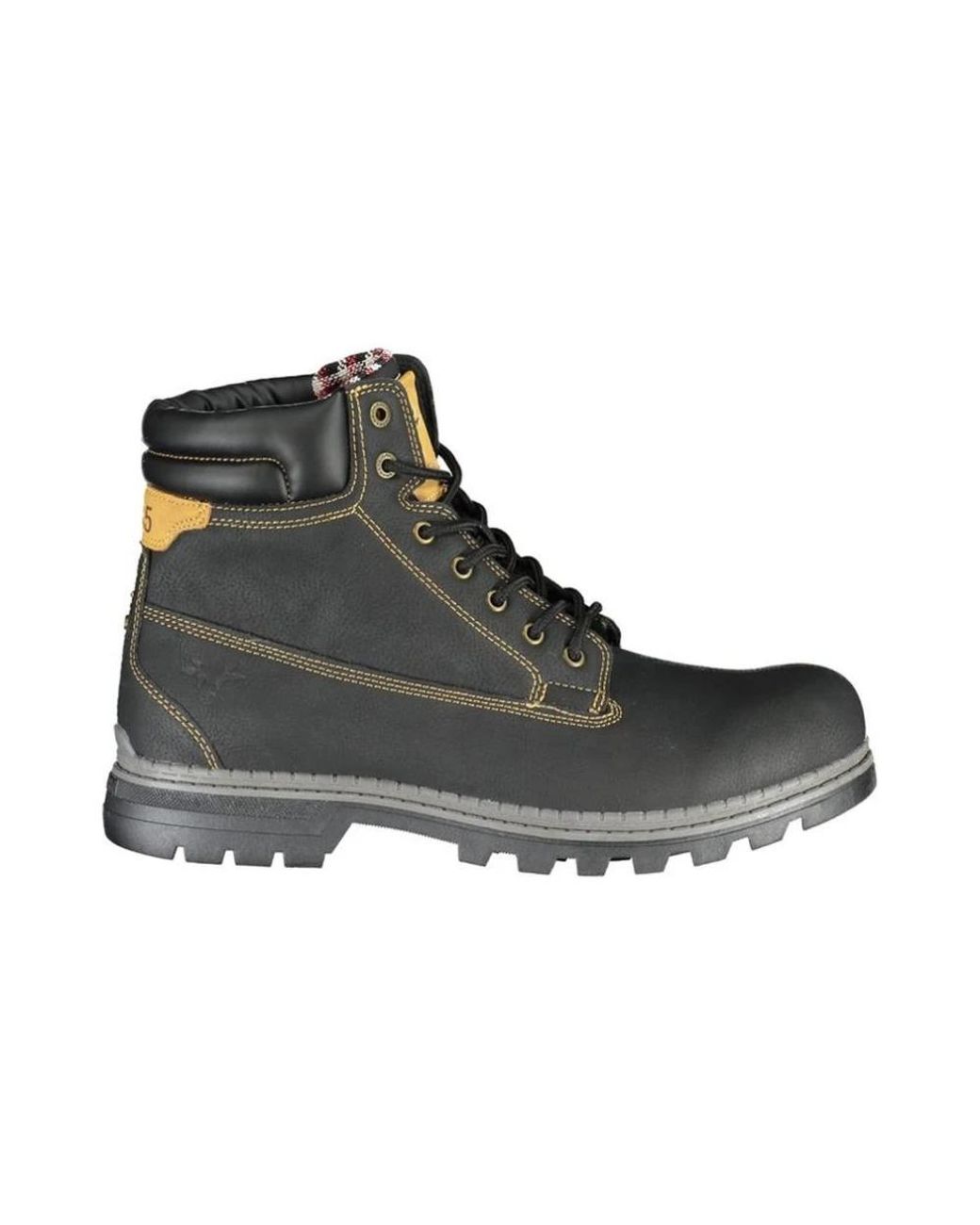 Carrera Schoenen ,Zwart ,Polyester Lace Up Leren Laarzen in het Black voor heren