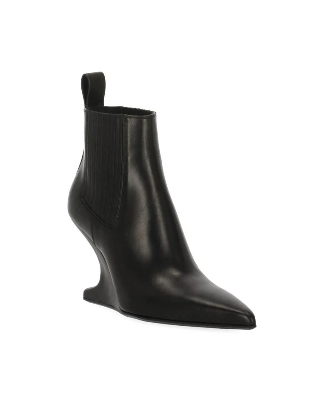 Rick Owens Black Tower Cantilever 8 Ankle Sharp Boots