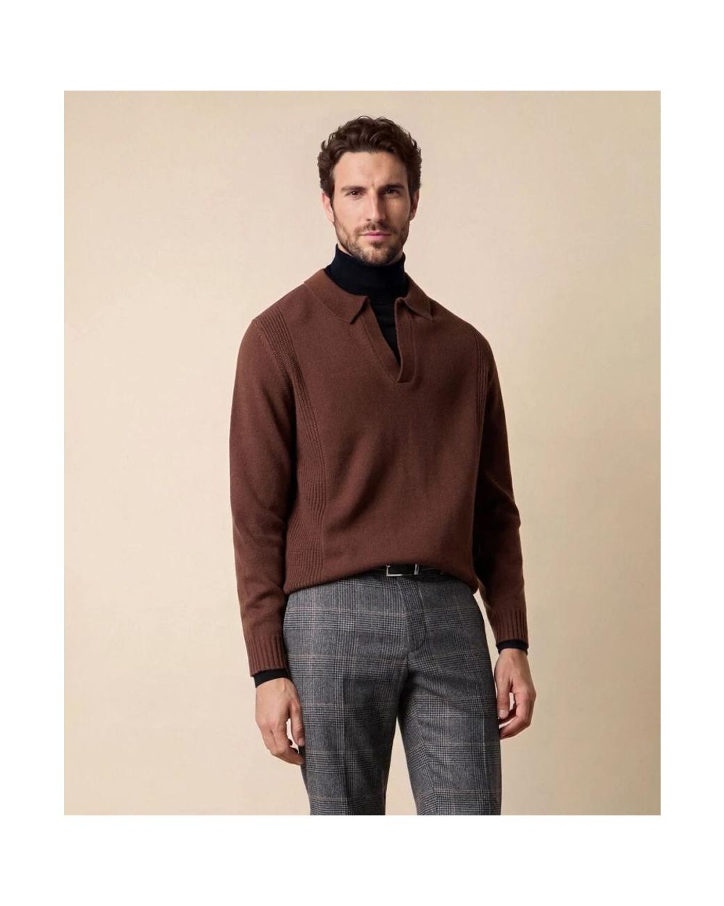 Brooks Brothers Brown V-Neck Knitwear for men