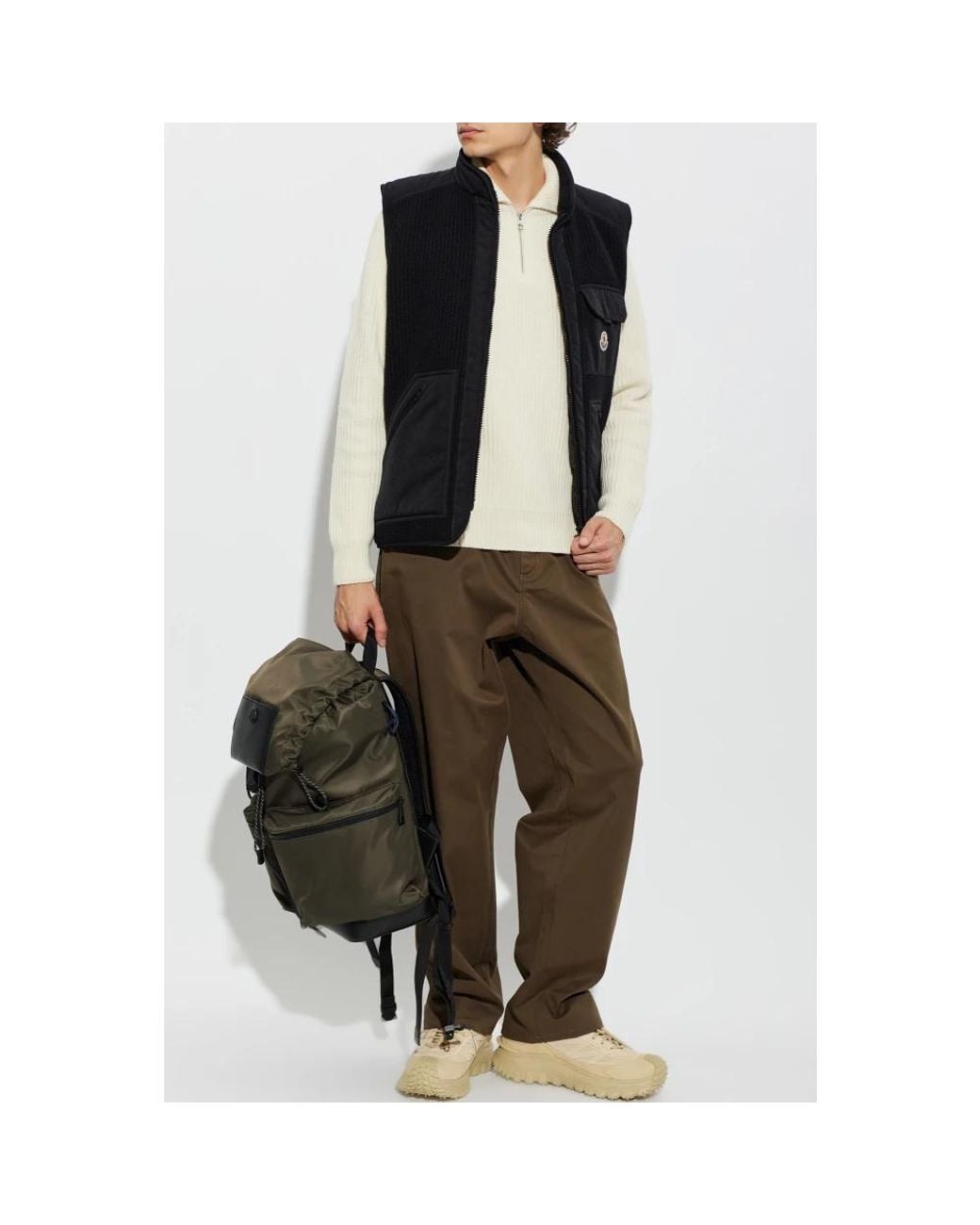 Moncler Logo Patch Hose in Brown für Herren