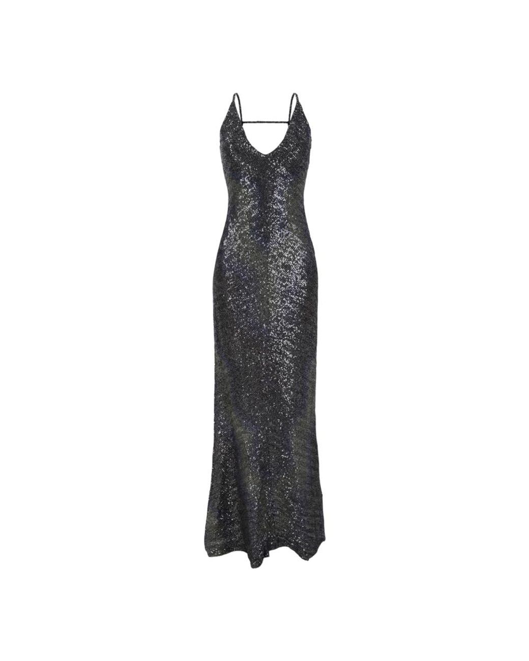 Missoni Metallic Knit Maxi Jurk in het Black