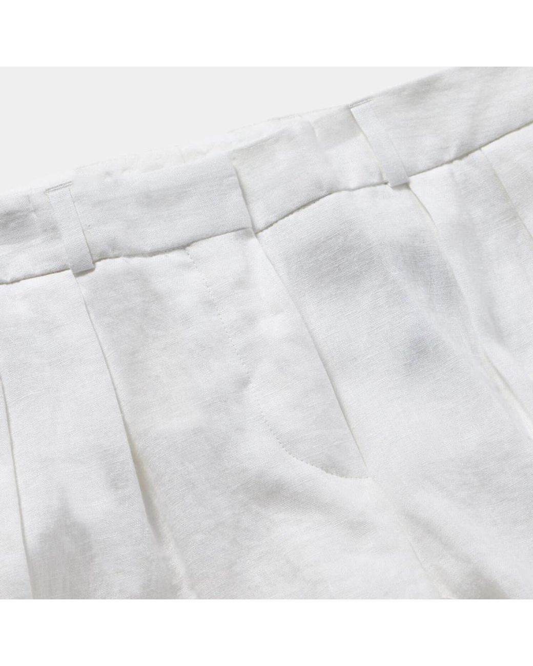 Brooks Brothers White Wide Trousers
