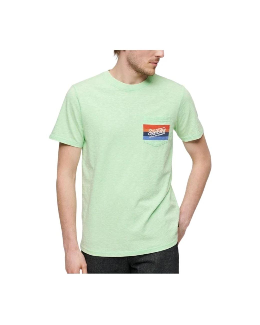 Superdry Tops ,Groen ,Katoen Gestreept Cali T-Shirt in het Green voor heren