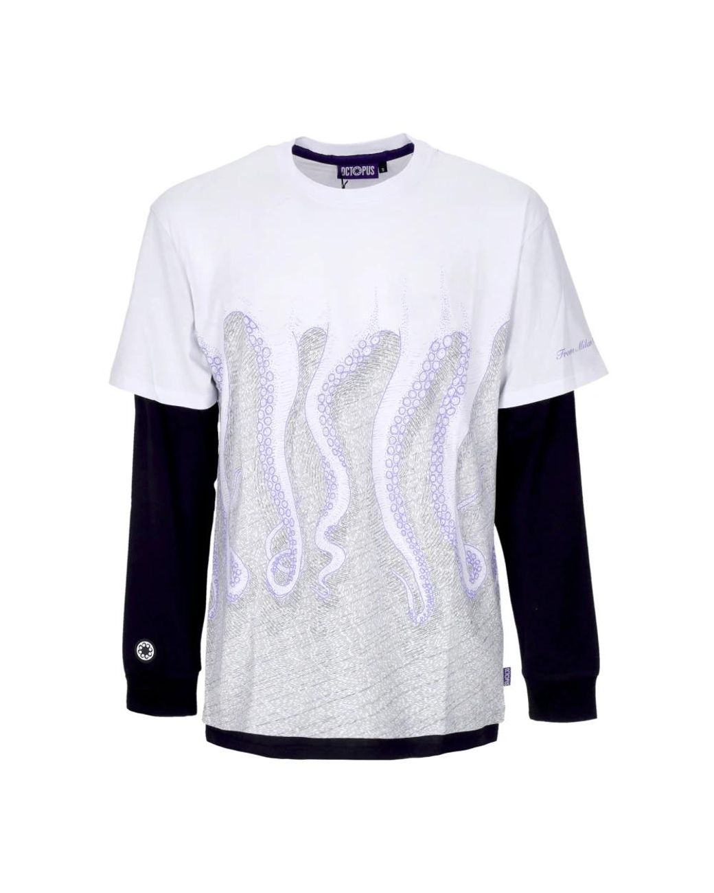 Octopus White Long Sleeve T-Shirts for men