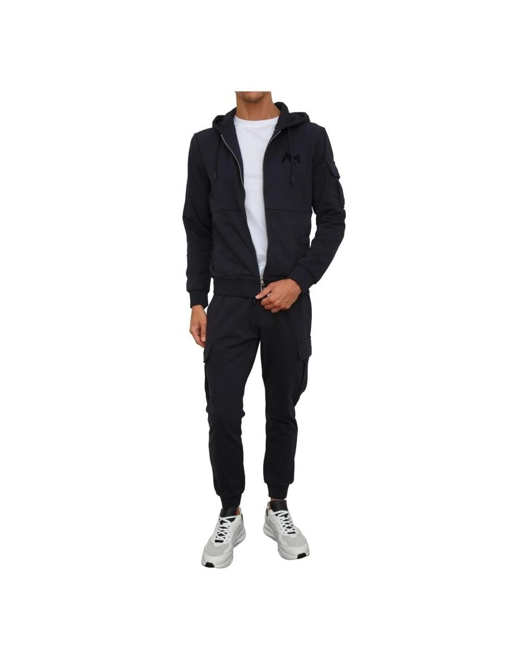 Antony Morato Hoodies & Sweatvesten ,Blauw ,Katoen Maglia Felpa in het Black voor heren