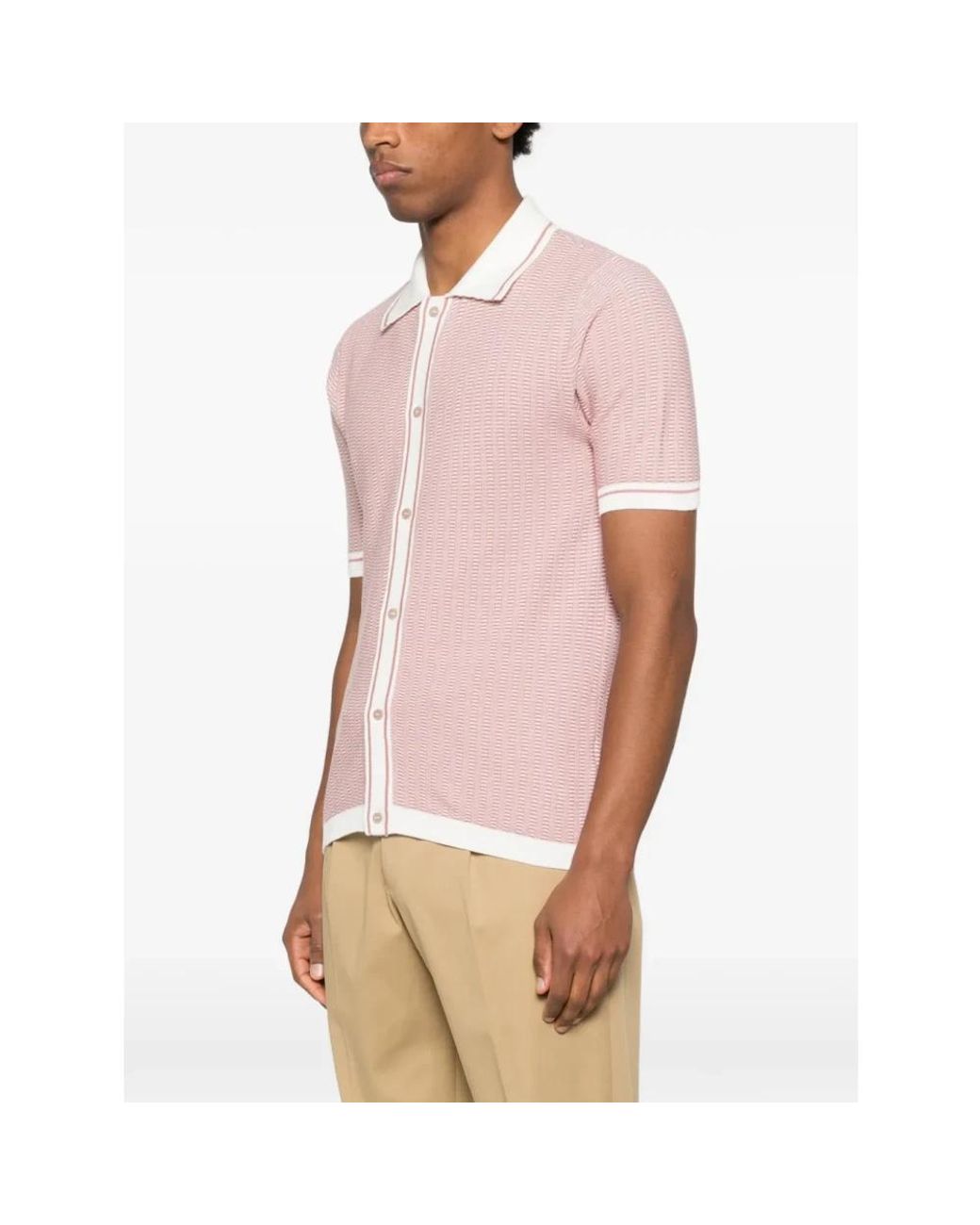Tagliatore Pink Short Sleeve Shirts for men