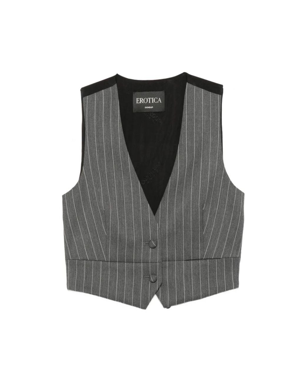 Dondup Kostuums ,Grijs ,Wol Gestreepte Gilet Met V-Hals in het Gray