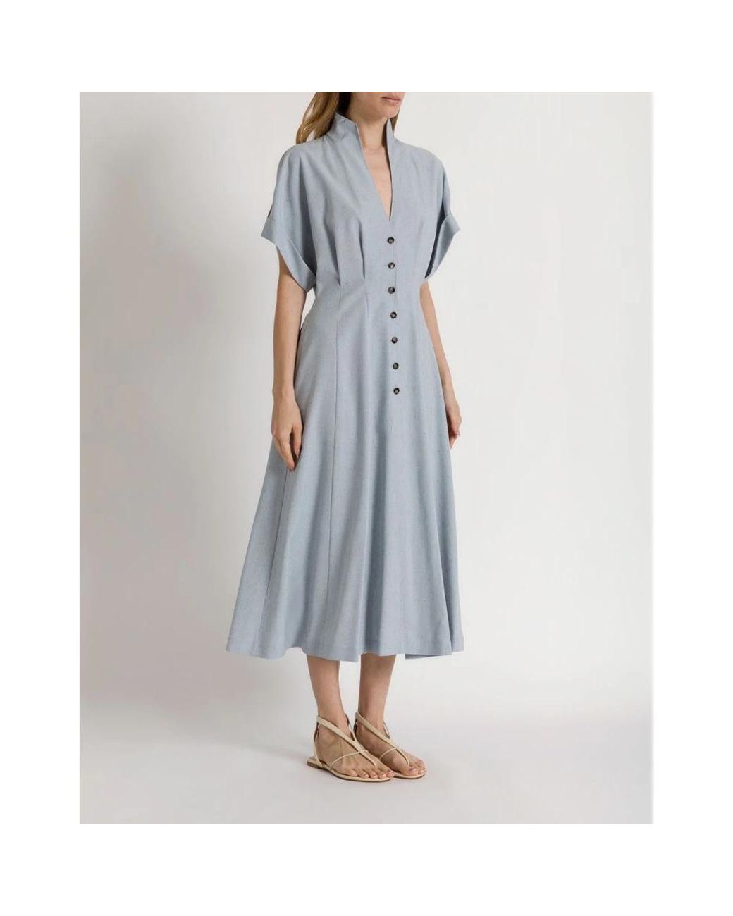 Alberta Ferretti Blue Shirt Dresses