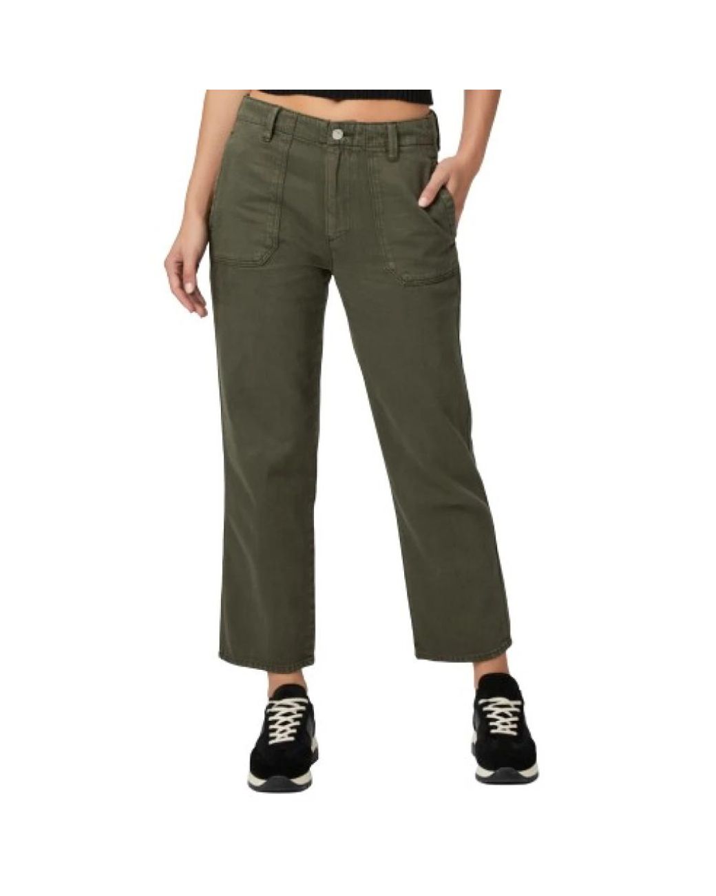 PAIGE Green Cropped Trousers